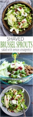 Shaved Brussel Sprouts Salad with Lemon Vinaigrette.