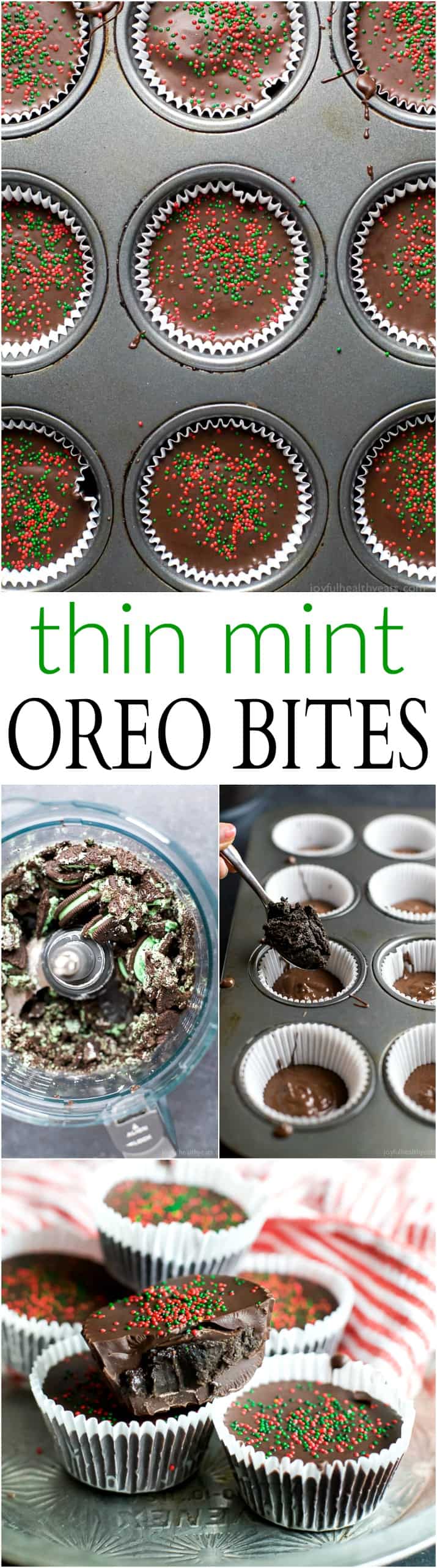 THIN MINT OREO BITES, an easy 3 ingredient Christmas treat that will be a crowd favorite this Holiday Season! | joyfulhealthyeats.com