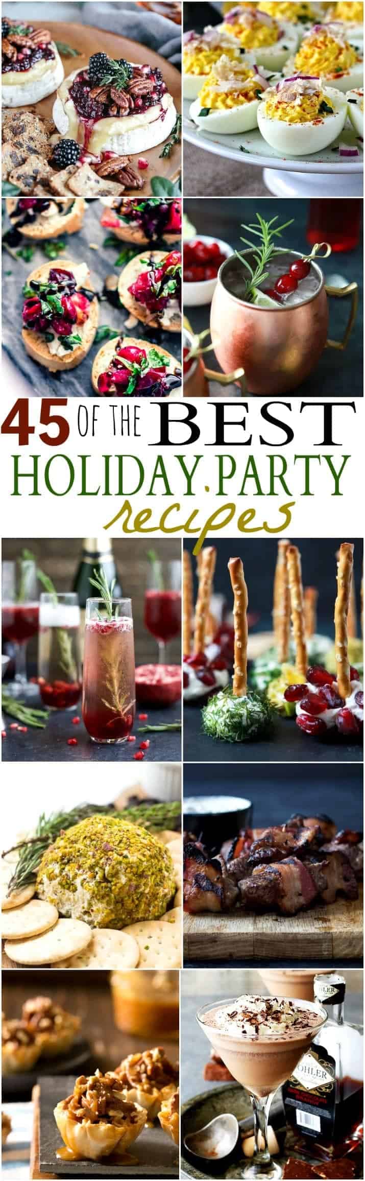 Ensure you have the BEST Holiday Party around with these fun Party Recipes. From festive cocktails to sweet desserts and quick easy appetizers! Your one stop shop! | joyfulhealthyeats.com