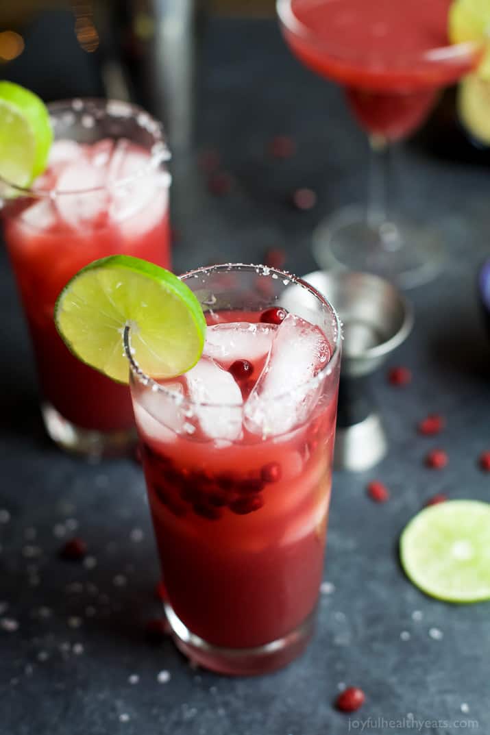 POMEGRANATE MARGARITAS an easy cocktail recipe you can rock all year round! Made with fresh ingredients. Cheers to the BEST Margarita Recipe ever! | joyfulhealthyeats.com