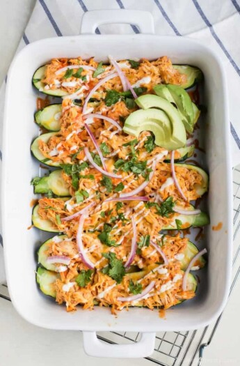 Image of Buffalo Chicken Zucchini Boats