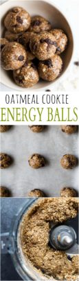 A collage of Oatmeal Cookie Energy Balls.