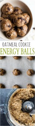 A collage of Oatmeal Cookie Energy Balls.