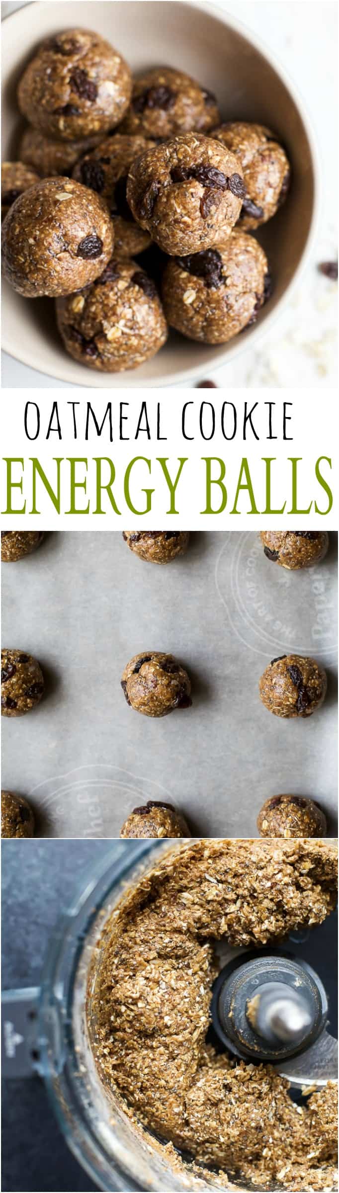 15 Minute No Bake Oatmeal Cookie Energy Bites, an easy healthy snack or on-the-go breakfast option! Filled with hearty oats, maple syrup, and sweet raisins, these energy bites taste just like an Oatmeal Cookie! | joyfulhealthyeats.com