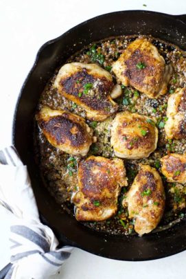 Skillet Garlic Parmesan Chicken Thighs - web-3