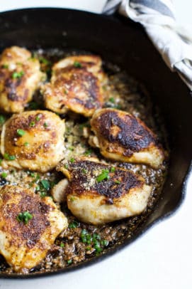 Image of Skillet Garlic Parmesan Chicken Thighs