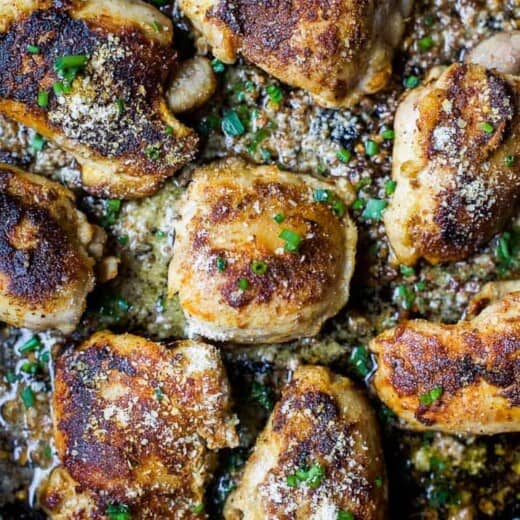 skillet garlic parmesan chicken thighs