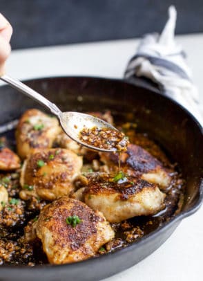 Skillet Garlic Parmesan Chicken Thighs - web-7