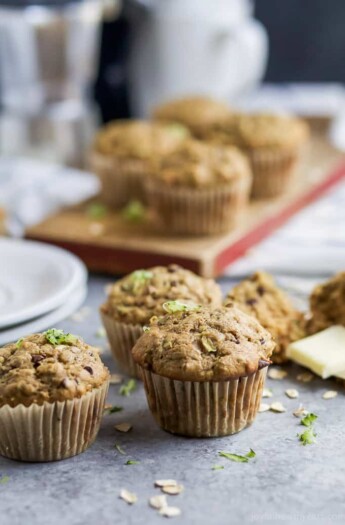 Chocolate Chip Zucchini Muffins – it’s the Zucchini Recipe you’ve been waiting for! These muffins are moist, healthy from a few simple swaps, and down right deliciously addicting! They'll be on repeat every week! | joyfulhealthyeats.com