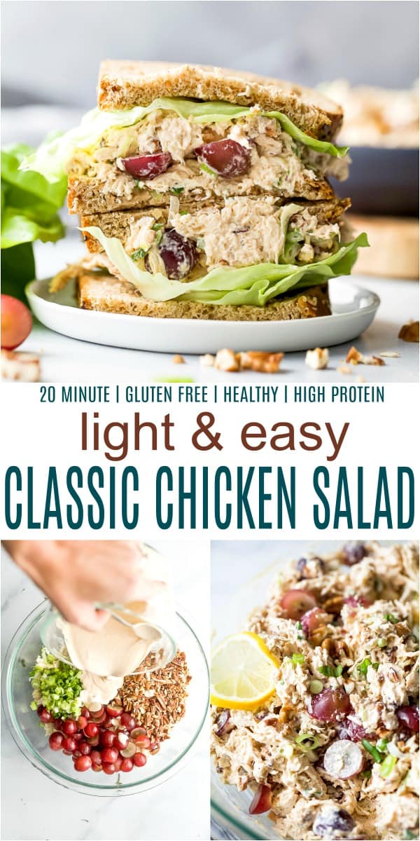 pinterest image for classic healthy chicken salad recipe