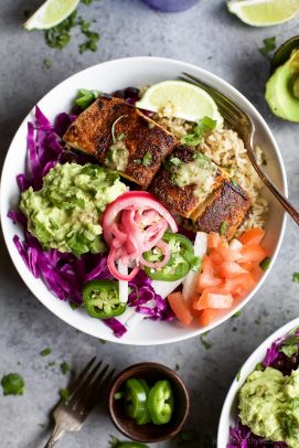 Image of a Fish Taco Rice Bowl