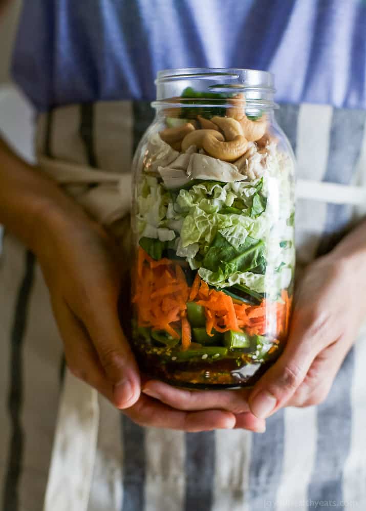 Chicken Salad Mason Jar Salads with Creamy No-Mayo Dressing - Kristine's  Kitchen