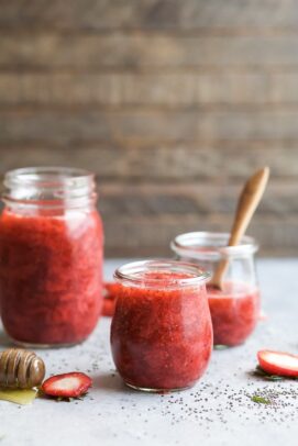Vanilla Chia Strawberry Jam Recipe | Easy Healthy Jam Recipe