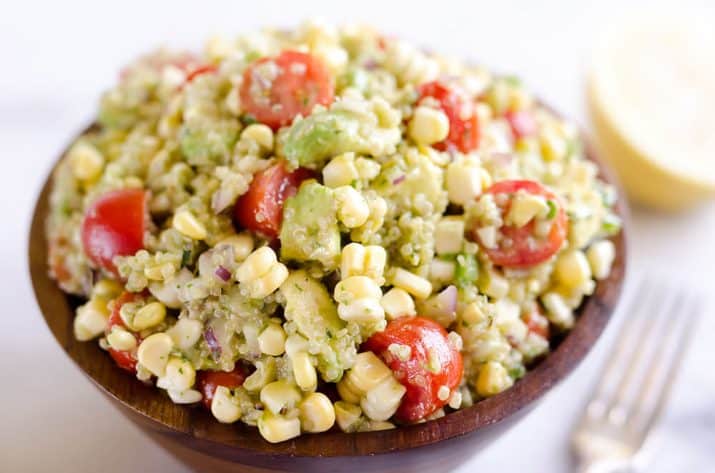 Cilantro Quinoa Corn Salad a light and refreshing salad perfect for an easy packed lunch or a side salad for a cookout.