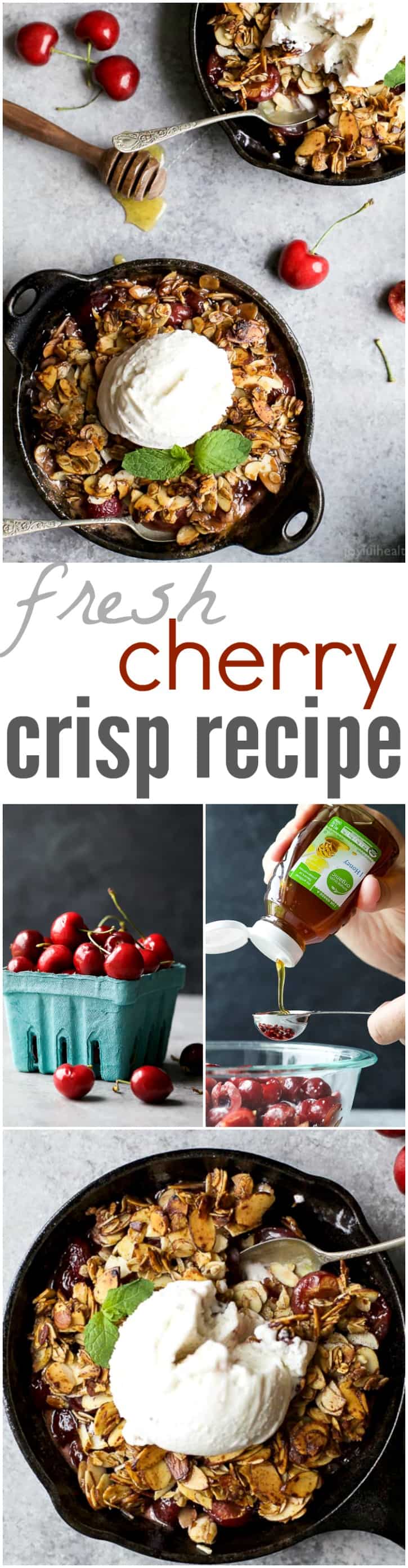 Recipe collage for Fresh Cherry Crisp