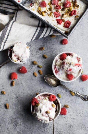 Image of Healthy Pistachio Raspberry Frozen Yogurt