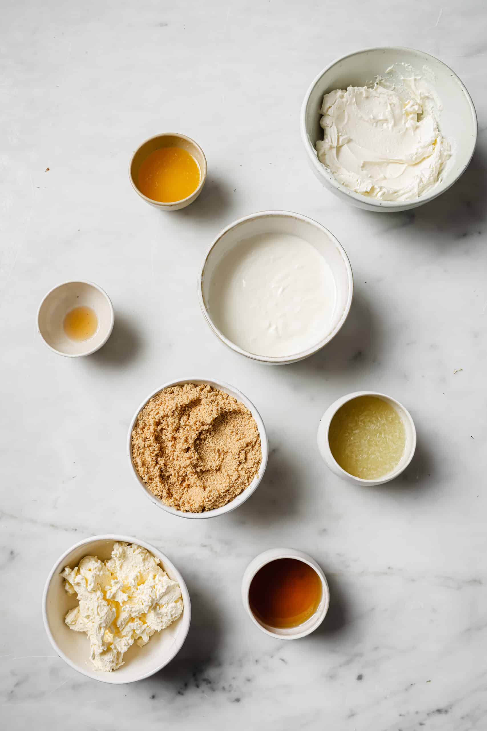 Ingredients for key lime cheesecake. 