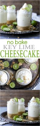 A collage of Easy No-Bake Key Lime Cheesecake