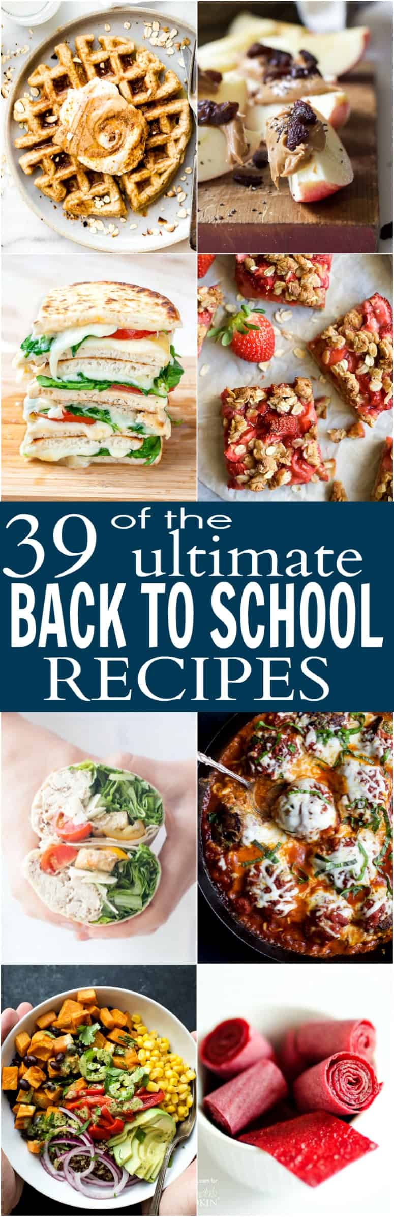 39 of the Ultimate Back to School Recipes - from breakfast recipes, to snack, lunch and dinner. You're gonna love the easy recipes here to make back to school season a breeze!