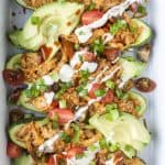 Image of BBQ Chicken Zucchini Boats from Above