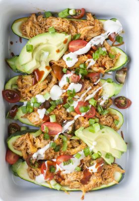 BBQ Chicken Zucchini Boats