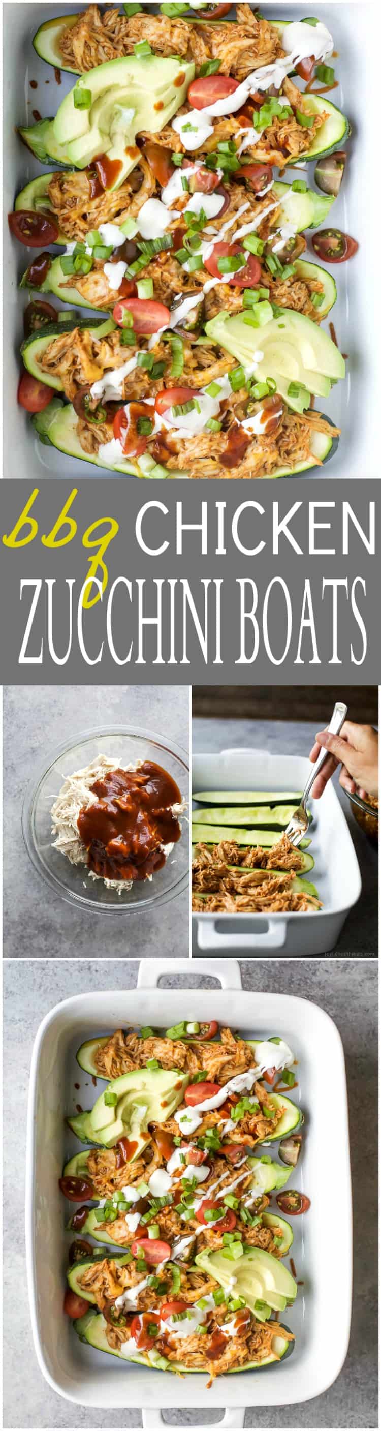 Title image for BBQ Chicken Zucchini Boats