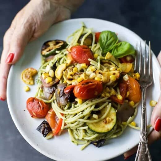 Basil Pesto Pasta with Grilled Vegetables-5