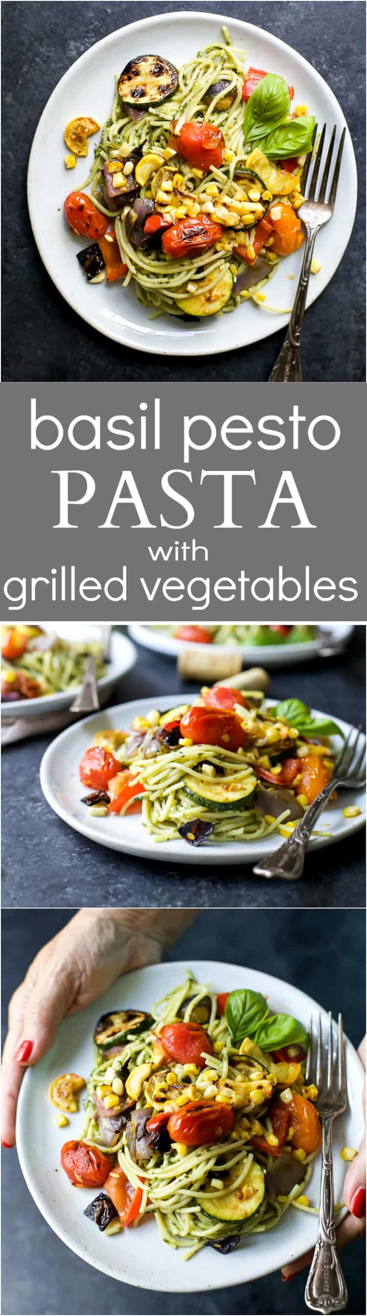 Title Image for Basil Pesto Pasta with Grilled Vegetables