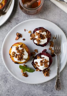 Image of Grilled Stone Fruit with Yogurt & Granola