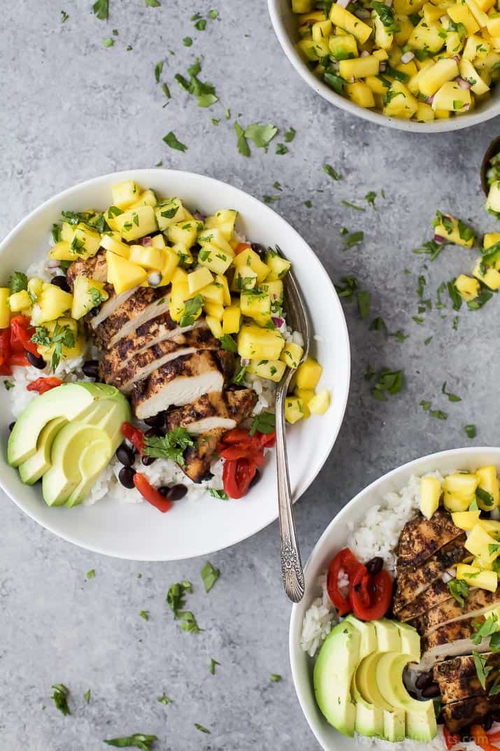 Picture of Jerk Chicken Bowls with Mango Pineapple Salsa