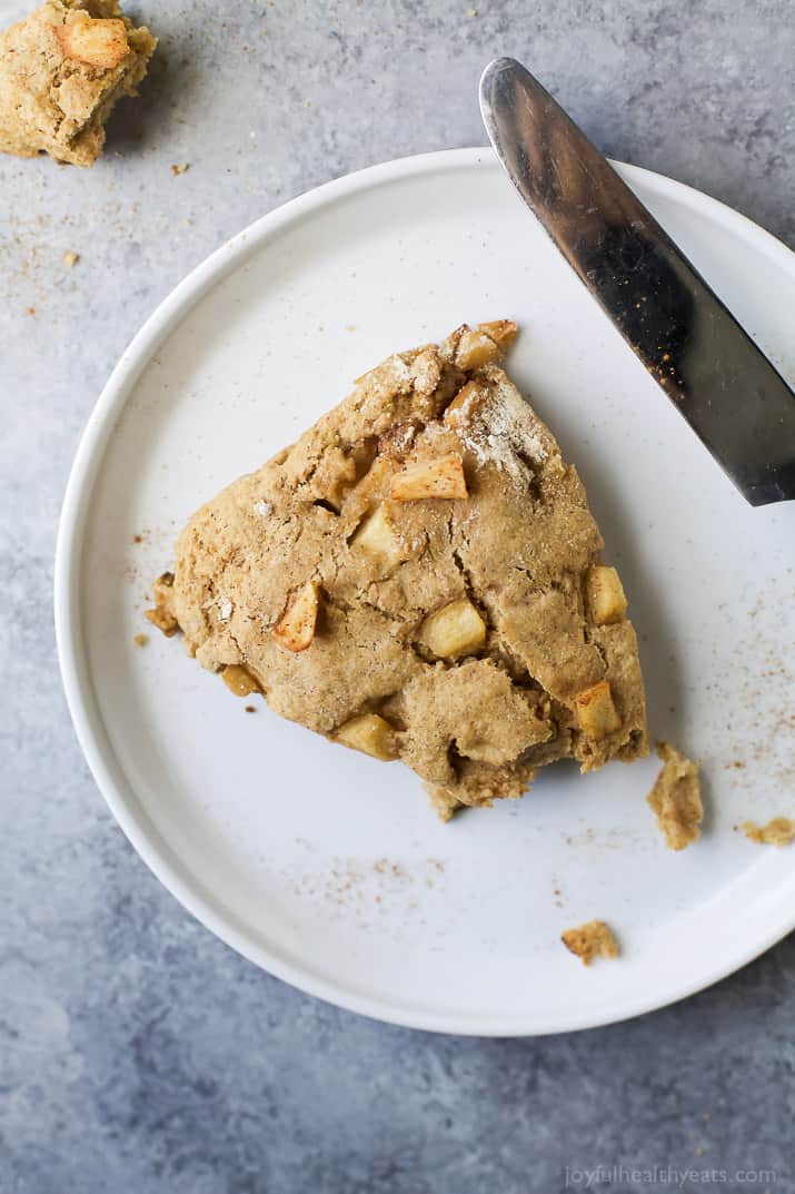 Fresh Apple Cinnamon Scones they're crumbly, moist, and full of apple cinnamon flavor. The perfect breakfast for the fall, especially next to a cup of coffee!