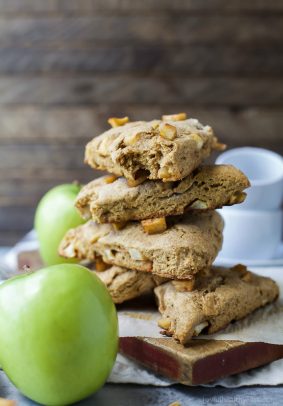 Image of Apple Cinnamon Scones Stacked on a Plate
