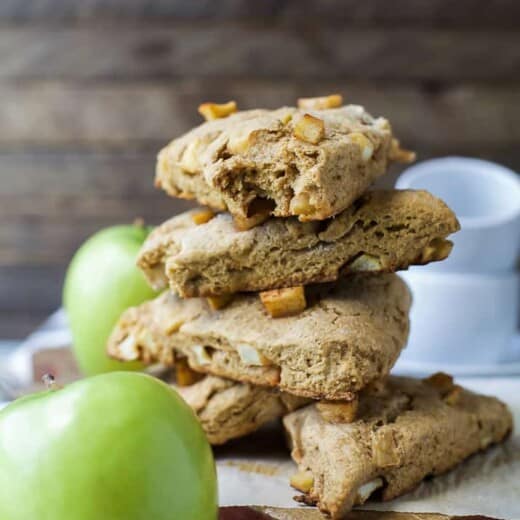 Image of Apple Cinnamon Scones Stacked on a Plate