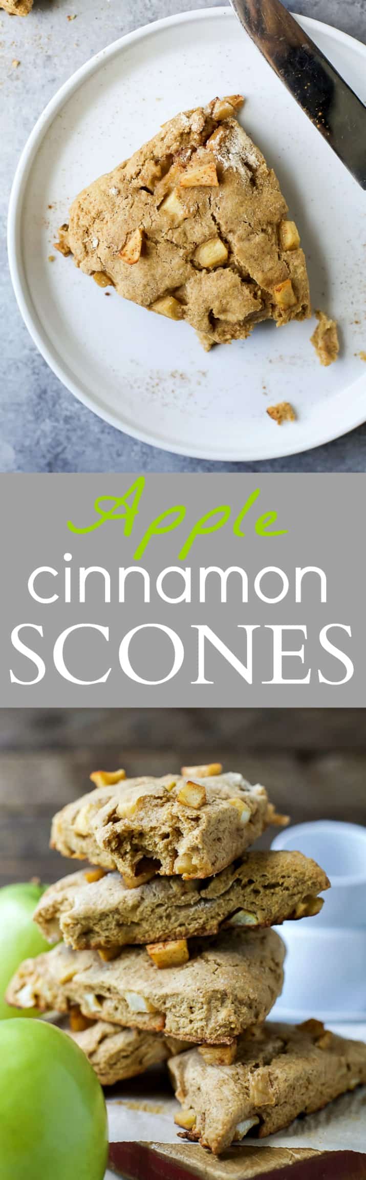 Fresh Apple Cinnamon Scones they're crumbly, moist, and full of apple cinnamon flavor. The perfect breakfast for the fall, especially next to a cup of coffee!