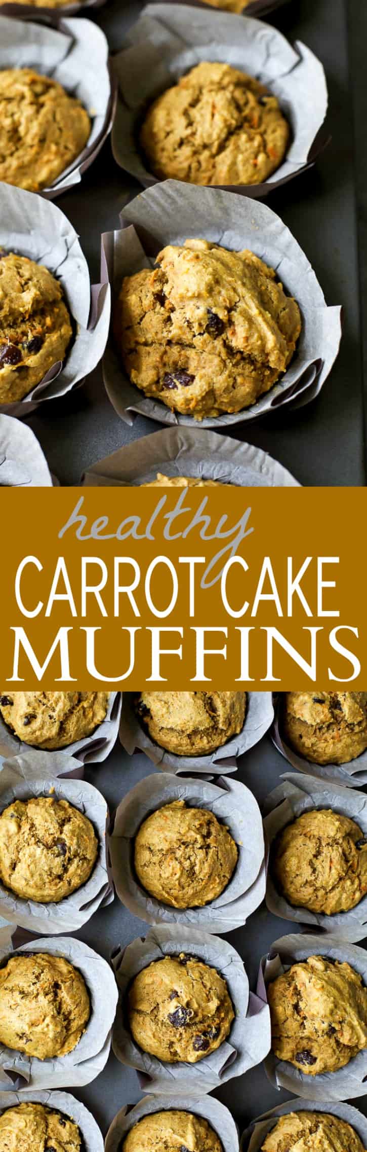 Recipe collage for Healthy Carrot Cake Muffins