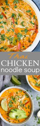 pinterest image for best thai chicken noodle soup