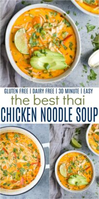 pinterest image for thai chicken noodle soup