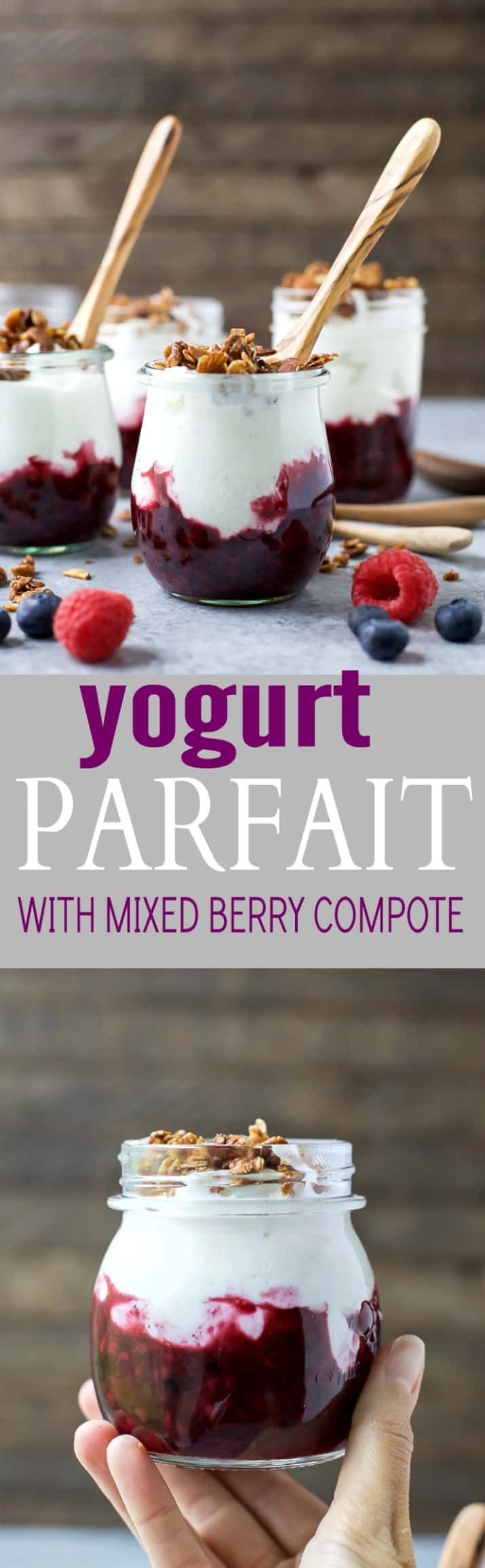 Collage for Yogurt Parfait with a Mixed Berry Compote recipe