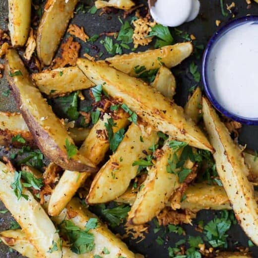 Baked Garlic Parmesan Potato Wedges -web-5