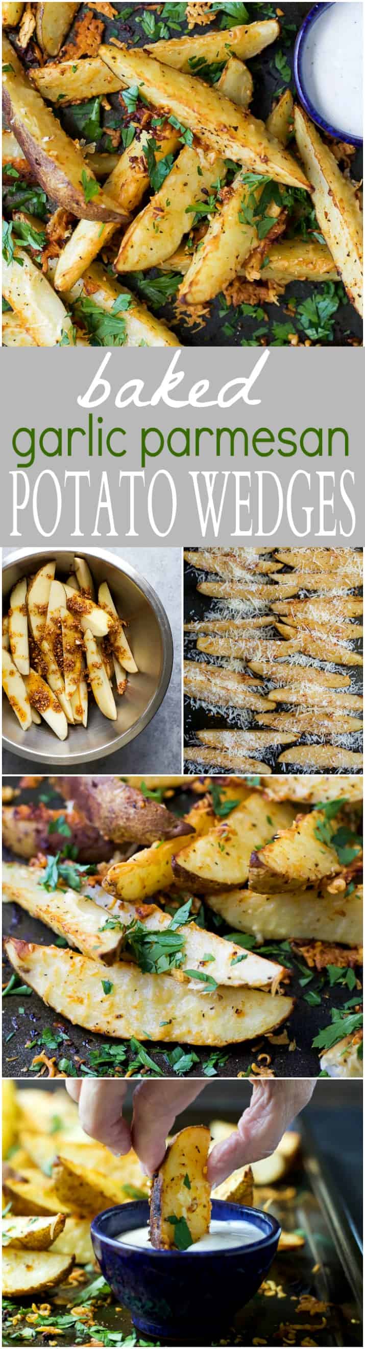 Title image for Baked Garlic Parmesan Potato Wedges