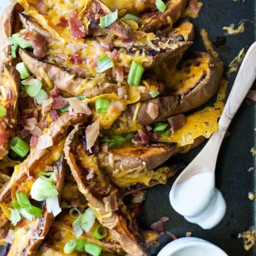 Baked Loaded Sweet Potato Wedges - web-6