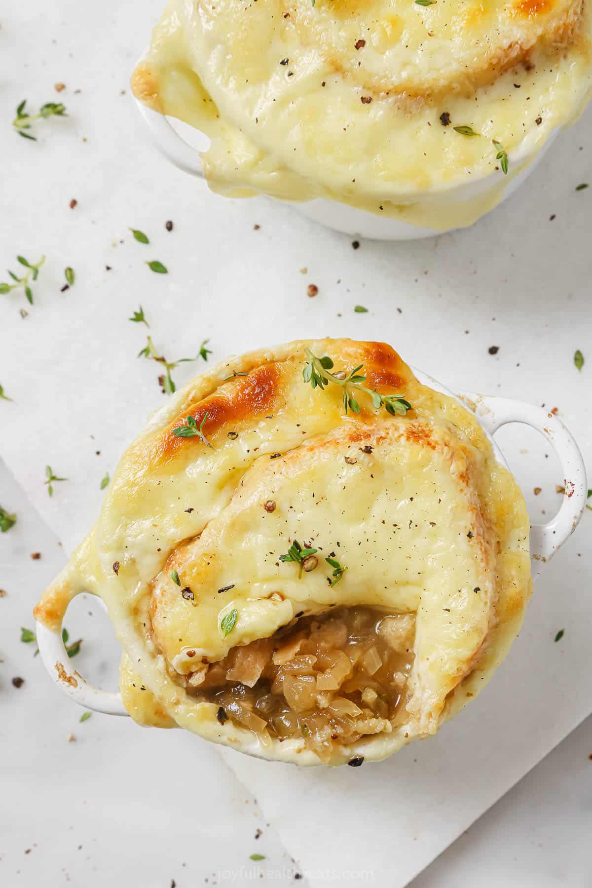 Onion soup with melty cheese. 