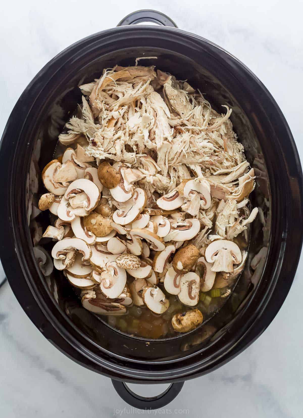 mushrooms in a crock pot