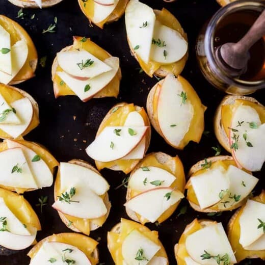 Smoked Gouda & Apple Crostini with Honey Drizzle - web-3