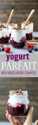 Yogurt Parfait with Mixed Berry Compote | Protein Packed & So Good!