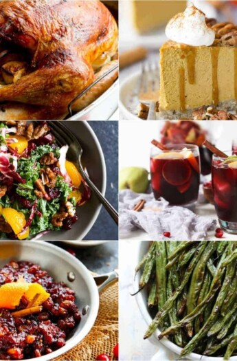 64 of the BEST Thanksgiving Recipes to ensure you have the ULTIMATE and most flavorful Turkey Day feast around! From how to brine a turkey, to holiday cocktails, healthy side dishes, homemade rolls and sweet desserts - everything you need!