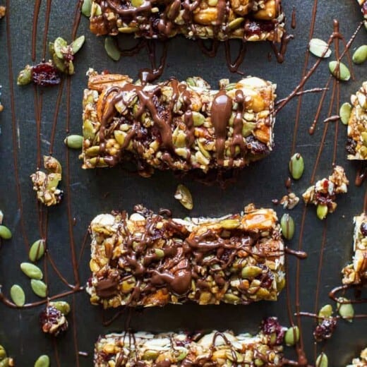 Image of Four Homemade Cranberry Almond Granola Bars