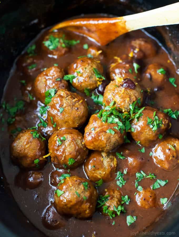 Crockpot Cranberry BBQ Meatballs Recipe | Slow Cooker Meatball Recipe
