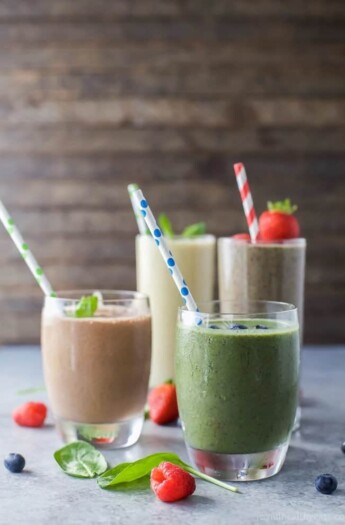a collection of 4 make a head smoothie recipes