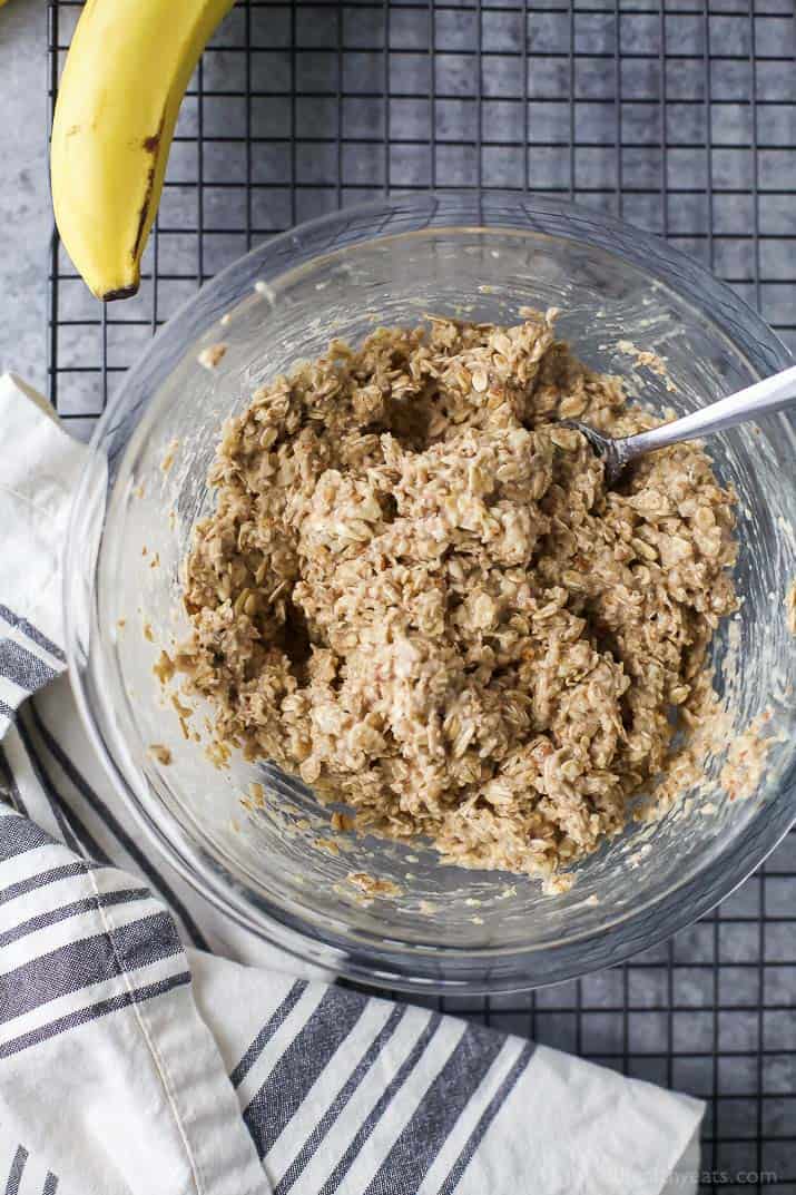 A Bowl of the Almond Oat Mixture for Homemade Raspberry Bars